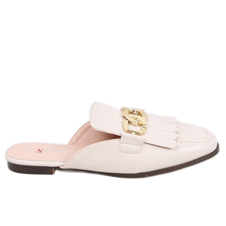 T501 Mocassino beige beige con catena