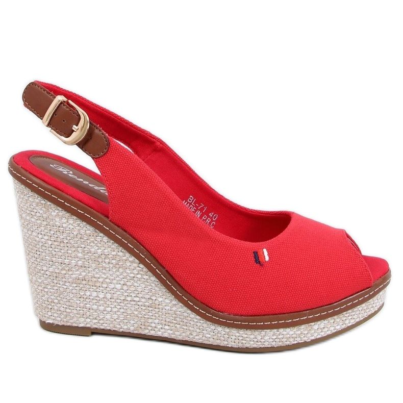 Sandali rossi con zeppa BL-71 Red rosso