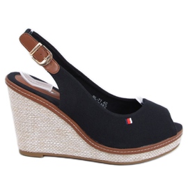 Sandali neri su zeppe BL-71 Black nero