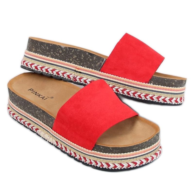 Ciabatte rosse in sughero LS015 Red rosso