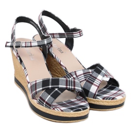 Nero Sandali neri a quadri A89937 Nero