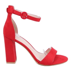 Sandali rossi con tacco alto A12-06 Rosso