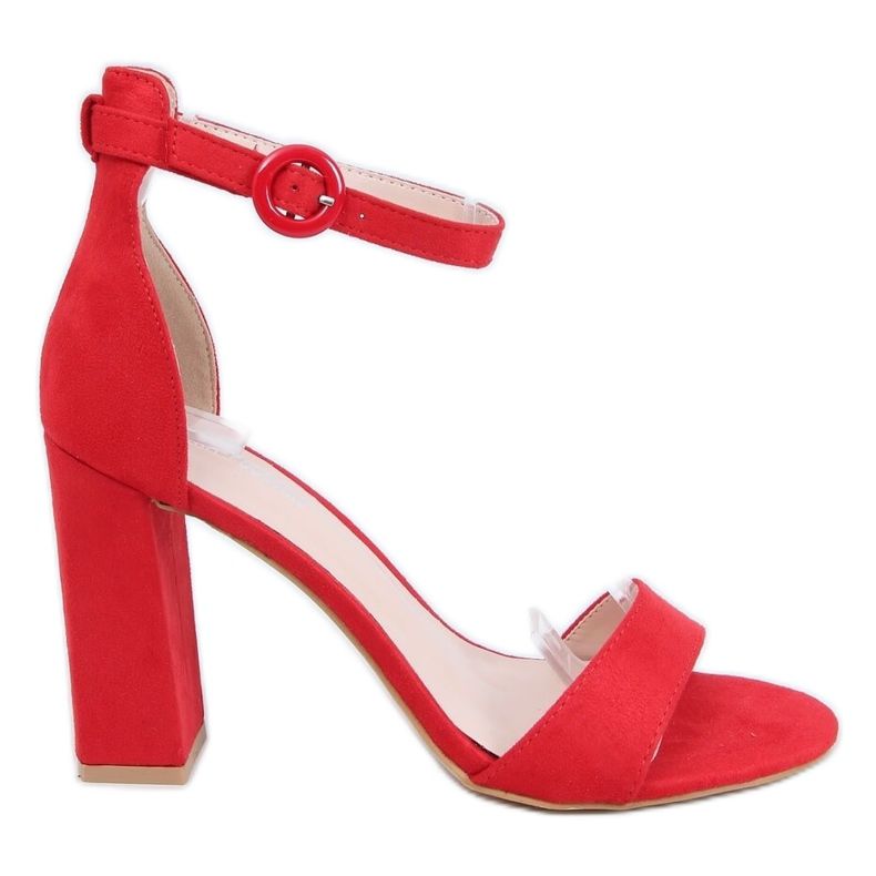 Sandali rossi con tacco alto A12-06 Rosso