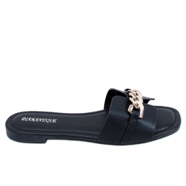 Nero HY23-01 Pantofole nere con catena