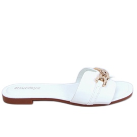 Bianco HY23-01 Pantofole bianche con catena