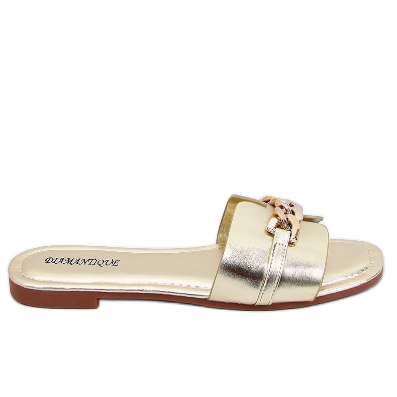 Golden HY23-01 Pantofole dorate con catena d'oro