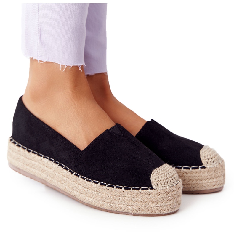 Espadrillas Sulla Straw Platform Black Highway nero