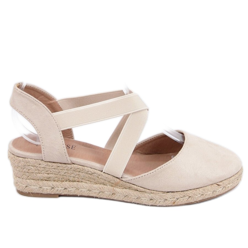 Espadrillas su una zeppa bassa beige 9R65 Beige