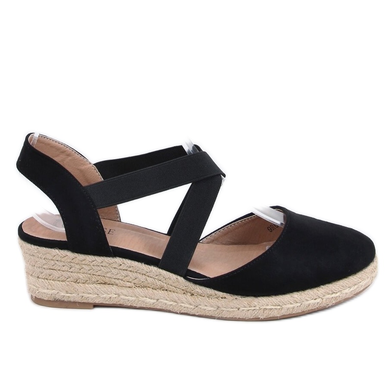 Espadrillas nere su zeppa bassa 9R65 Black nero
