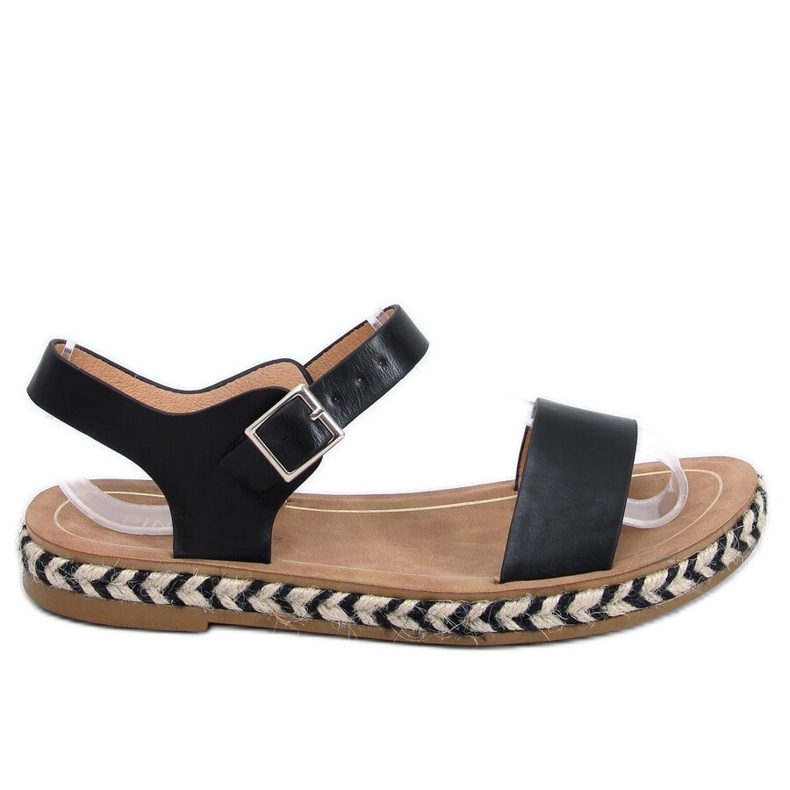 TH005 Sandali espadrillas neri nero