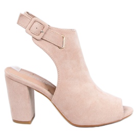 Sandali beige con tacco alto 100-1001 SA-2 Nude