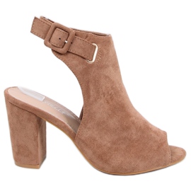 Sandali tacco alto cammello 100-1001 SA-2 Camel marrone multicolore