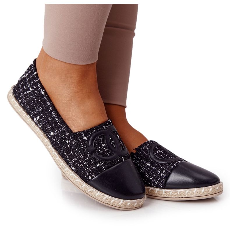 EVE Espadrillas nere da donna eleganti Be My Love beige nero