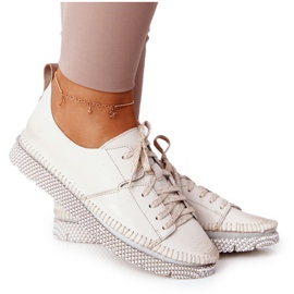 Scarpe da donna in pelle Maciejka 05054-25 Golden d'oro