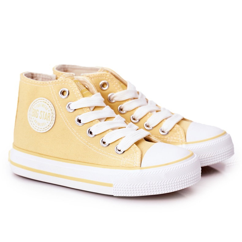Sneakers Alte Per Bambini Con Cerniera Big Star HH374138 Giallo