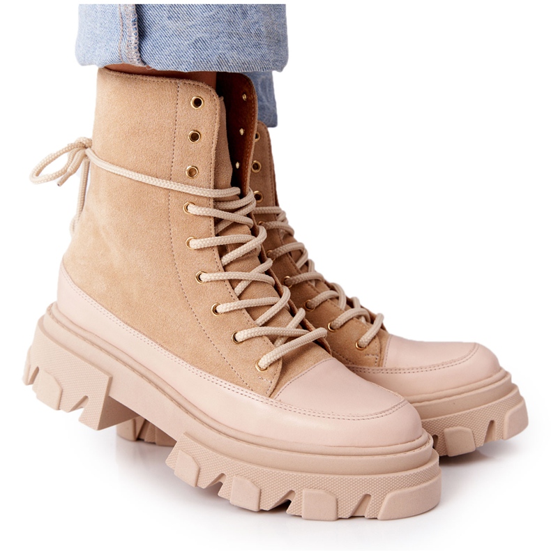 Stivali scamosciati Workery Lewski Shoes 3007-0 Sand beige multicolore