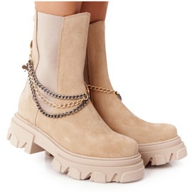 Lewski Shoes Scarpe Sztyblety Workery Lewski in pelle scamosciata 2998-0 Sand beige multicolore