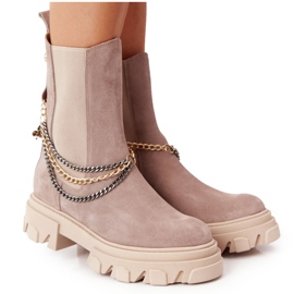 Stivaletti Chelsea in pelle scamosciata Workery Lewski Shoes 2998-0 Beige