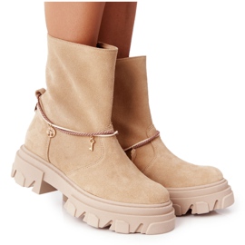 Stivali scamosciati Workery Lewski Shoes 3006-0 Sand beige multicolore
