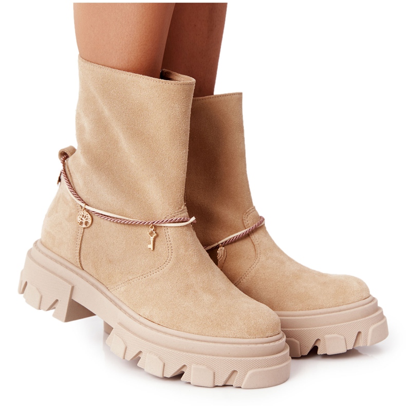 Stivali scamosciati Workery Lewski Shoes 3006-0 Sand beige multicolore