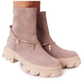 Stivali scamosciati Workery Lewski Shoes 3006-0 Beige