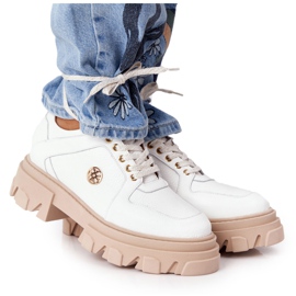 Lewski Shoes Scarpe Oxford in Pelle Lewski 3011-0 Bianco bianca