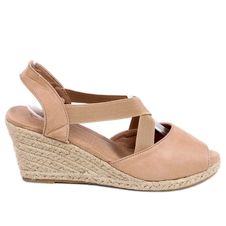 Sandali espadrillas su zeppe beige 9R38 Khaki cachi