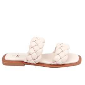Ciabatte a righe intrecciate JH200 Beige