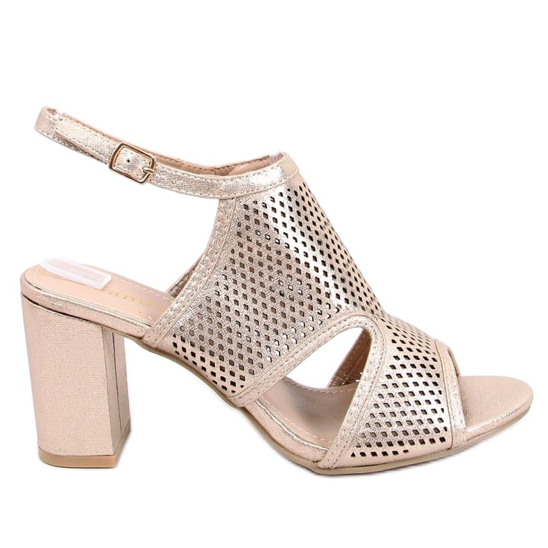 Sandali oro con tacco alto F1877 Gold d'oro
