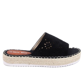 Espadrillas nere traforate 99-62A Nero