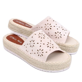 Pantofole espadrillas traforate beige 99-62A Beige