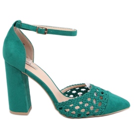 Décolleté tacchi alti esposti verde 1JB-19228 Verde