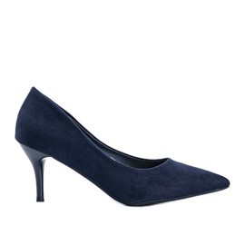 Décolleté blu navy su tacco a spillo realizzate in eco-suede Anissa