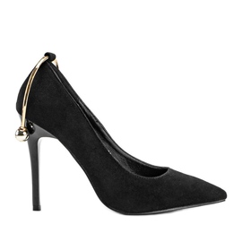 Décolleté nere su spilla con gioielli Christine nero d'oro
