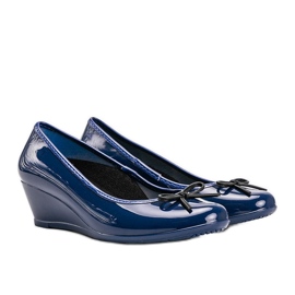 Ballerine Meliski blu sulla zeppa Garett