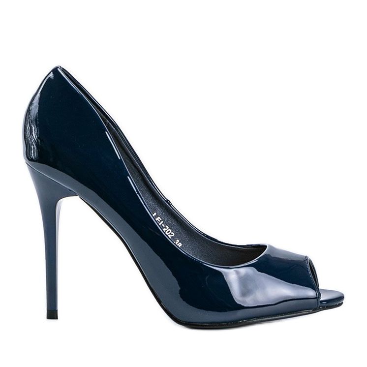 Décolleté blu laccate su tacco Luke