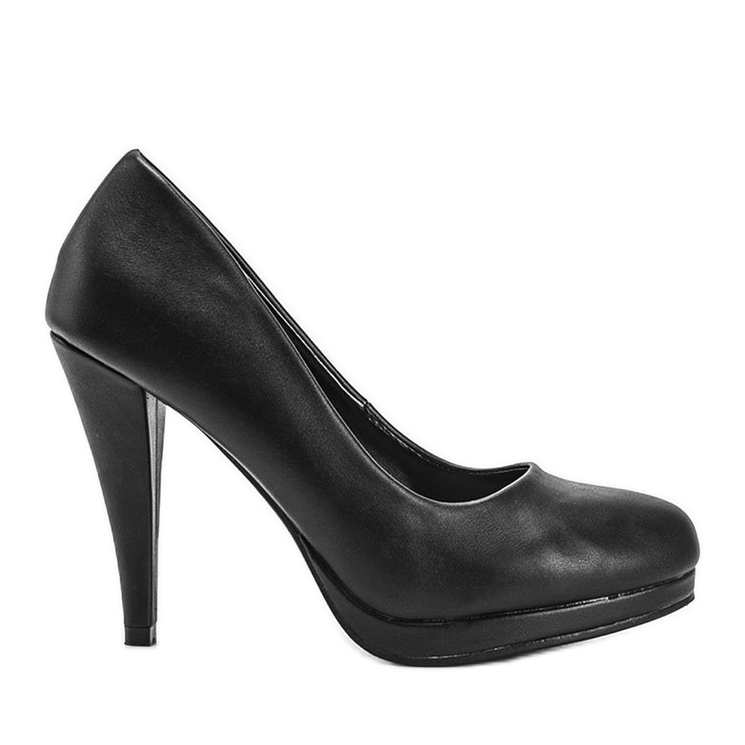 Décolleté in ecopelle nera sulla piattaforma Liana nero
