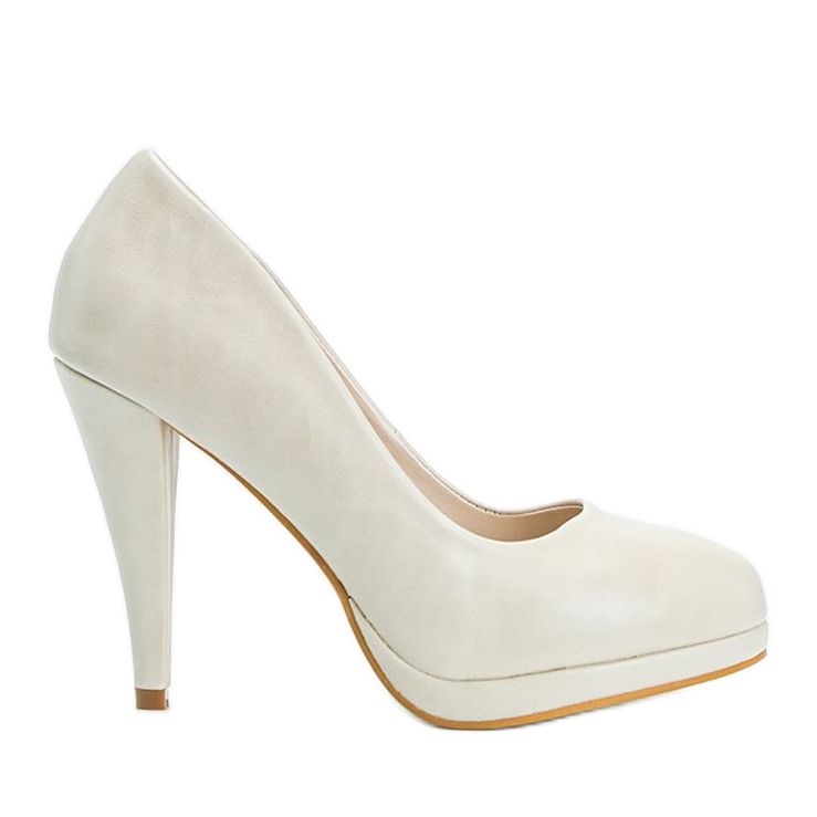 Décolleté in ecopelle beige sulla piattaforma Liana