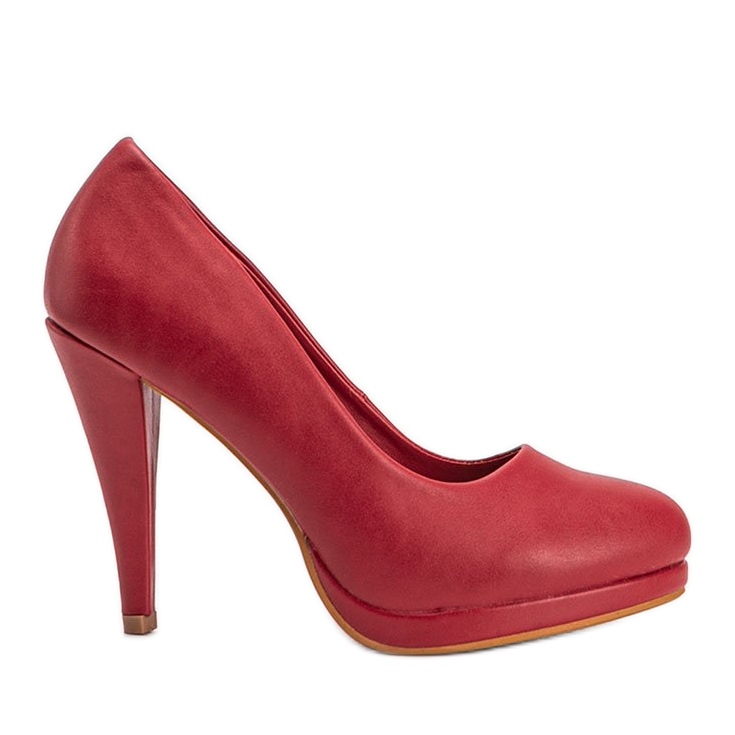 Décolleté rosse in ecopelle sulla piattaforma Liana rosso