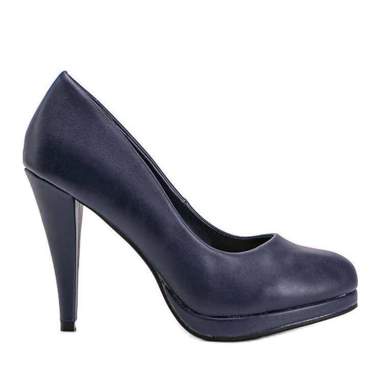 Décolleté in ecopelle blu navy sulla piattaforma Liana