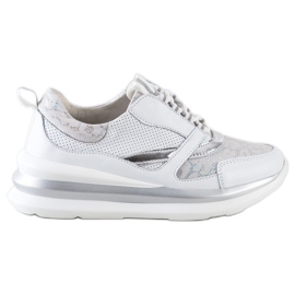 ARTIKER Sneakers in pelle bianca e grigia bianco grigio