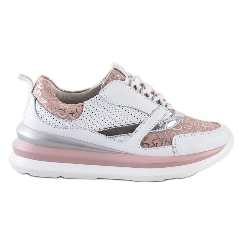 ARTIKER Sneakers in pelle bianca e rosa