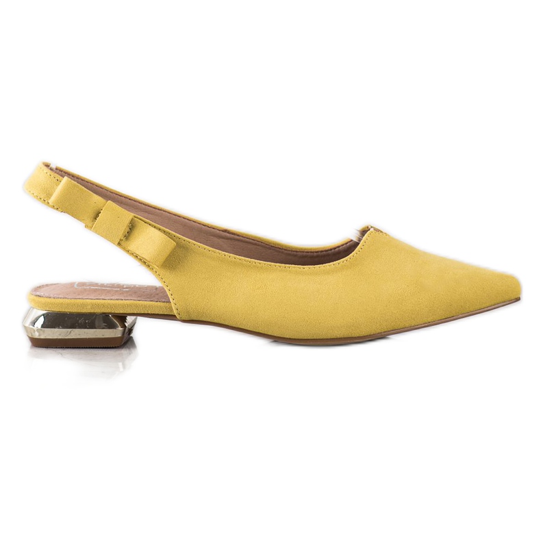 Filippo Décolleté gialle con tacco aperto giallo