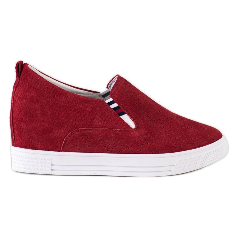 Filippo Scarpe con zeppa in pelle rosso