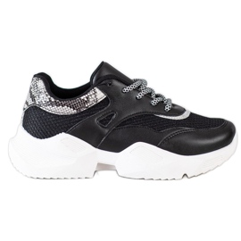 SHELOVET Sneakers nere con stampa serpente nero