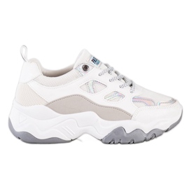 SHELOVET Sneakers con lacci alla moda bianca grigio