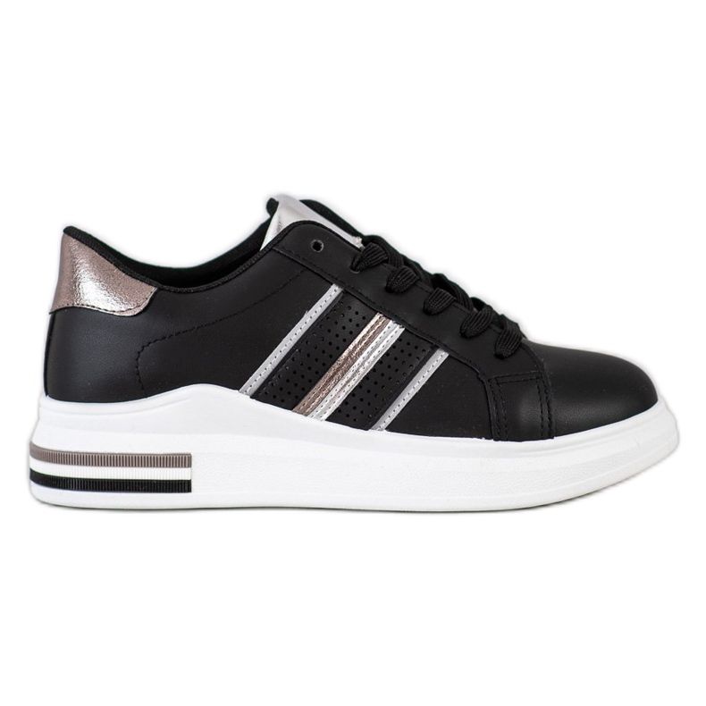SHELOVET Scarpe sportive nere casual nero d'argento