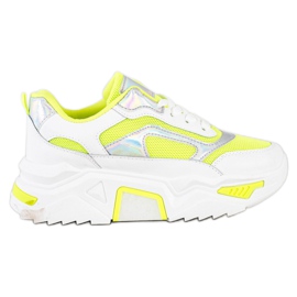 SHELOVET Sneakers Sulla Piattaforma Con Mesh bianco multicolore verde