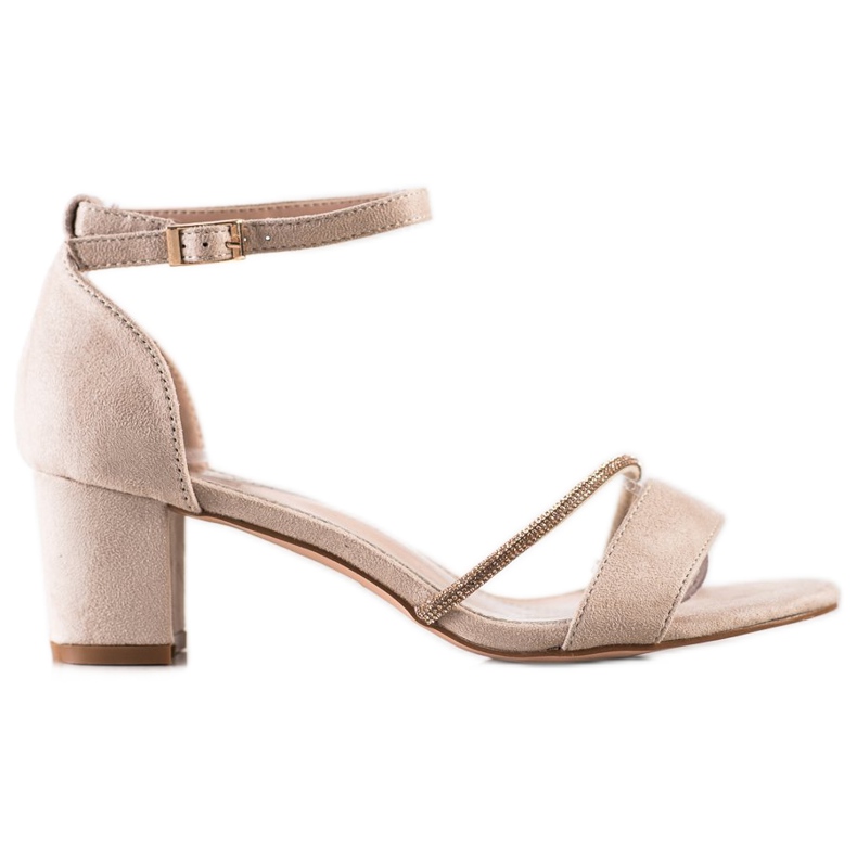 Goodin Sandali Eleganti Con Cubic Zirconia beige d'oro