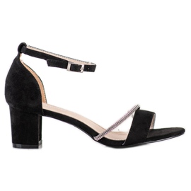 Goodin Sandali Eleganti Con Cubic Zirconia nero argento